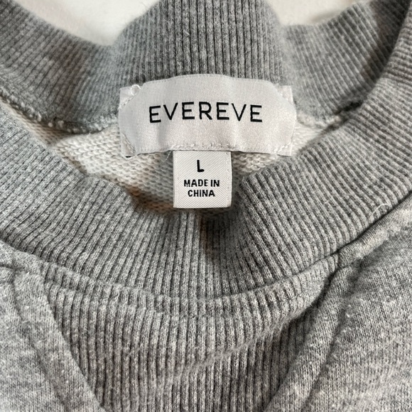 Evereve Charlotte Washed Pocket Crew Gray Sweatshirt with Pocket - Women’s Large - Picture 5 of 10
